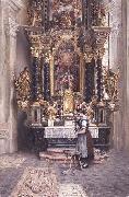 unknow artist, Madchen vor dem Anna-Altar in der Stadtpfarrkirche in Rattenberg in Tirol,